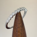 Solid 14K White Gold Classic Row Diamond Ring