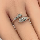 Sterling Silver Unique Wave Round Ring