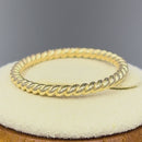 Solid 14K Yellow Gold Stackable Rope Ring