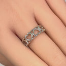 Sterling Silver Interwoven Hearts Ring