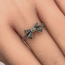Sterling Silver Dainty Bow Marcasite Ring