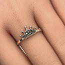 Sterling Silver Mini Crown Marcasite Ring