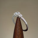 Sterling Silver Dainty Round Trio Cut Clear CZ Engagement Ring