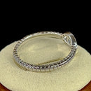 Sterling Silver Aqua Blue Stone Evil Eye CZ Ring