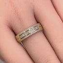Solid 14K Yellow Gold Channel Princess Cut CZ Ring