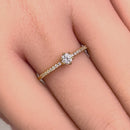 Solid 14K Gold Clear CZ Engagement Ring