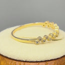Solid 14K Yellow Gold Thin Classic Round Clear CZ Ring