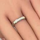 Sterling Silver Greek White Lab Opal Band Ring