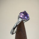 Sterling Silver Trillion Cut Amethyst CZ Ring