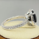 Sterling Silver Cushion Cut Black CZ Ring