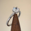 Solid 14K White Gold Round 6mm Clear CZ Ring