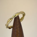 Solid 14K Gold Twisted CZ Ring