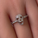 Sterling Silver Skull CZ Ring