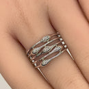 Sterling Silver Multi-Row Statement Ring