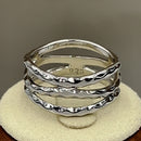 Sterling Silver 3 Wavy Hammered Ring