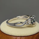 Sterling Silver Triple Oval Rainbow CZ Ring