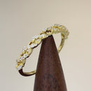 Solid 14K Yellow Gold Half Eternity Twist Round CZ Ring