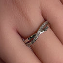 Sterling Silver Clear CZ Infinity Twist Ring