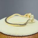 Solid 14K Yellow Gold Abstract CZ Ring