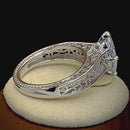 Sterling Silver Vines Filigree Maquise Cut Clear CZ Engagement Ring
