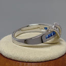 Sterling Silver Exotic Twisted Sapphire CZ Ring