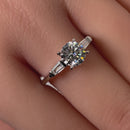 Sterling Silver Engagement Baguette CZ Ring