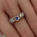 Sterling Silver Regal Round Cut Iridescent Rainbow CZ Ring