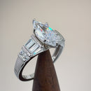Sterling Silver Marquise Clear CZ Ring