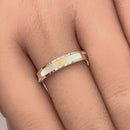Sterling Silver Greek Mother of Pearl Band Ring