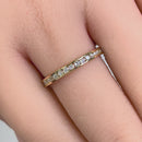 Solid 14K Yellow Gold Stackable Eternity Round Diamond Band