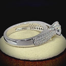 Sterling Silver Pave Engagement Clear CZ Ring