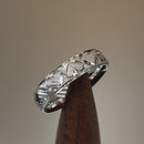 Sterling Silver Diamond Cut Heart Band Ring