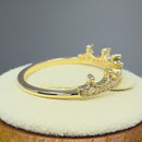 Solid 14K Gold Dainty Crown CZ Ring