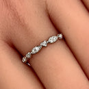 Sterling Silver Eternity Heart & Oval Clear CZ Ring