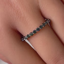 Sterling Silver Eternity Rainbow CZ Ring