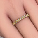 Solid 14K Yellow Gold Diamond Cut Band Ring