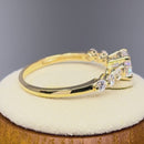 Solid 14K Yellow Gold Regal Round CZ Ring