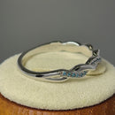 Sterling Silver Braided Aqua Blue CZ Ring