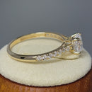 Solid 14K Yellow Gold Solitaire Round Clear CZ Engagement Ring