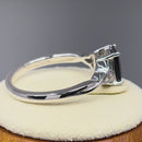 Sterling Silver Rectangle Black Celtic CZ Ring