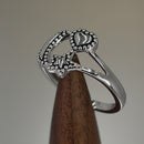 Sterling Silver Moon Star Heart Ring
