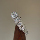 Sterling Silver Regal Round Cut Clear CZ Engagement Ring