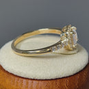 Solid 14K Gold Princess Halo CZ Ring