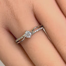 Sterling Silver Round Cut Engagement Clear CZ Ring