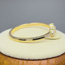 Solid 14K Yellow Gold Triple Princess Cut CZ Ring