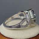 Sterling Silver Large Rainbow Princess CZ Pave Ring