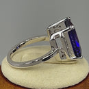Sterling Silver Amethyst Radiant Cut CZ Ring