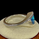 Sterling Silver Round Bezel Blue Topaz CZ Ring