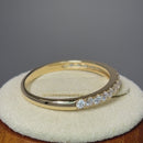 Solid 14K Yellow Gold Half Eternity Clear CZ Ring