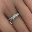 Sterling Silver Diamond Cut Heart Band Ring